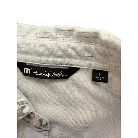 Travis Matthew Men's White Performance Golf Lake Break Polo Shirt Size Large - Picture 7 of 7